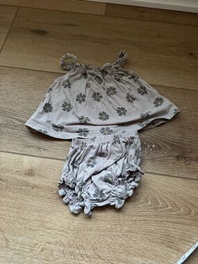 Rylee + Cru floral swing top and bloomer set in cloud daisies 0-3 months